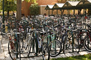 Bikes in front of science building kill Wi-Fi