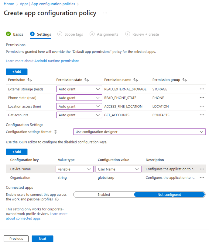 Intune Android snip