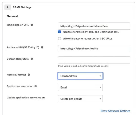 OKTA SAML Setup